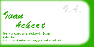 ivan ackert business card