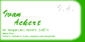 ivan ackert business card